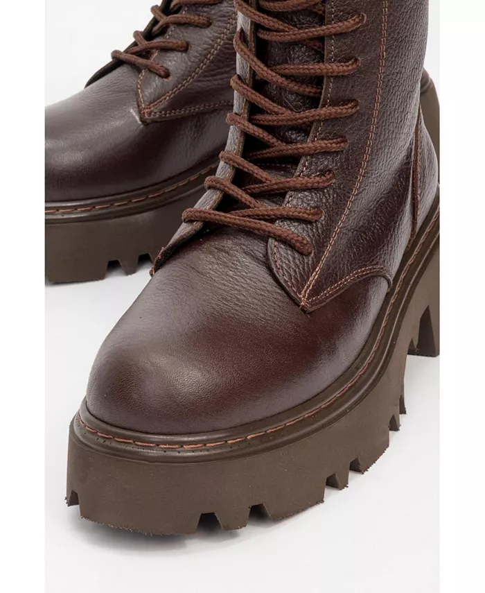 Кожаные ботинки Tina до щиколотки (женские) Forever & Always Shoes, коричневый — фото 2