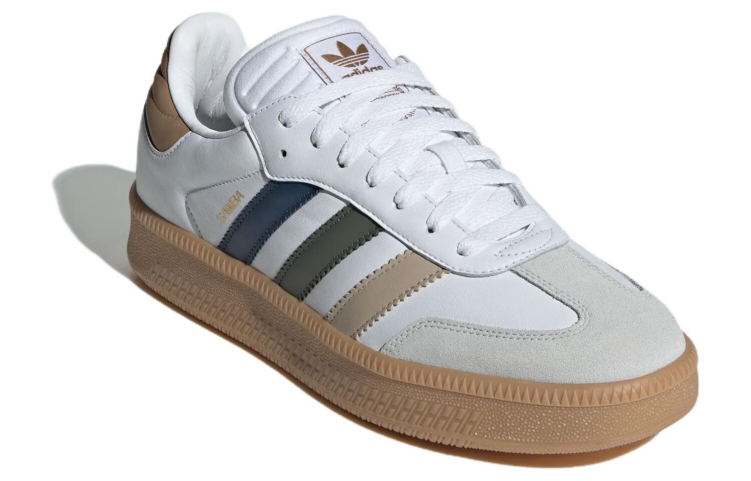 Adidas originals Samba Series Обувь для скейтбординга унисекс, White/earthy tan/light gray — фото 3