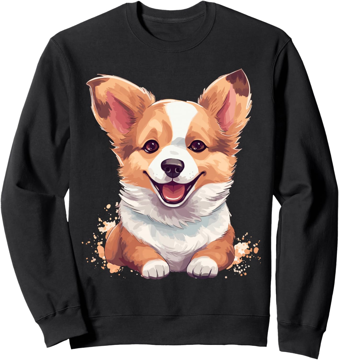 

Толстовка с акварельным рисунком вельш-корги для любителей собак Welsh Corgi Pembroke Motif For Pwc Dog Owners | Welsh Corgi Pem, черный