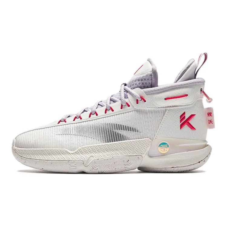 Antakids Детские баскетбольные кроссовки KT9 Cushioning, Wear Resistant High top бело-серые