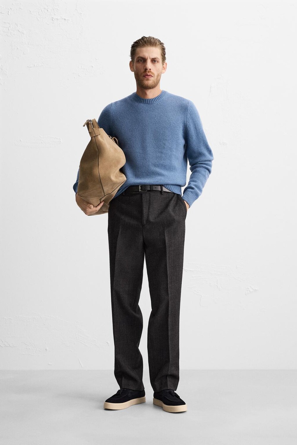

Свитер из шерсти ZARA, синий