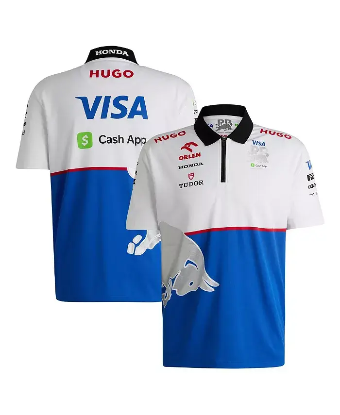 

Мужская поло с молнией до четверти Royal/White RB Cash App Hugo Boss