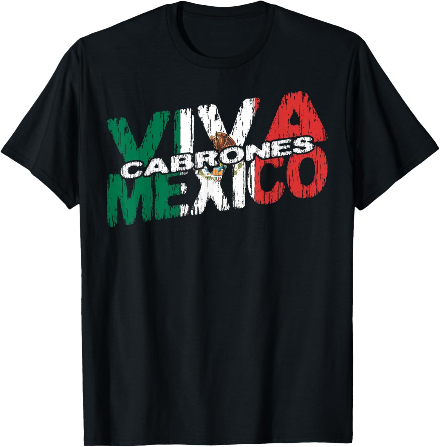 

Viva Mexico Cabrones - Футболка с флагом Мексики в честь независимости Мексики Viva Mexico Cabrones - Mexican Gifts, черный