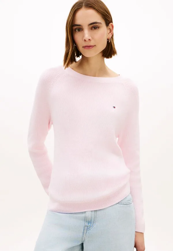 Джемпер тонкой вязки с вырезом-лодочкой Tommy Hilfiger, Light Pink