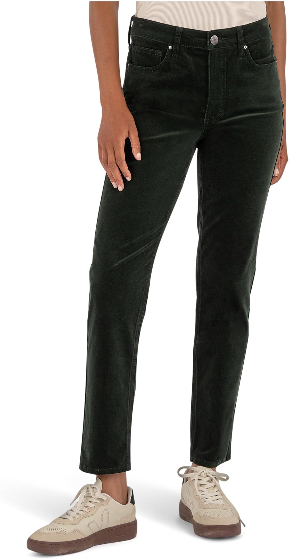 

Джинсы KUT from the Kloth Rachael High-Rise Fab Ab Mom Regular Hem-Long in Dark Forest, цвет Dark Forest