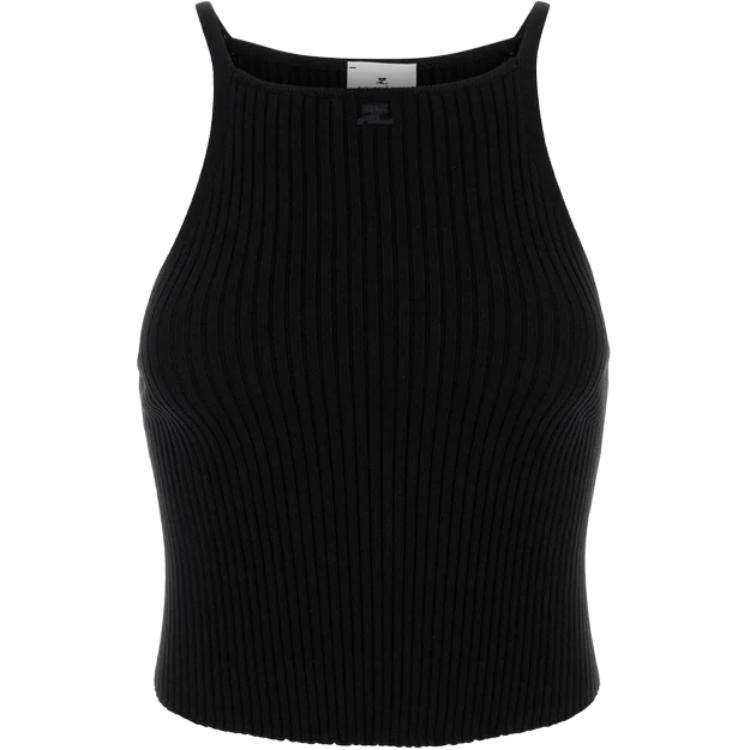 

Courrèges безрукавка круговое резинчатое вязание COURREGES, черный