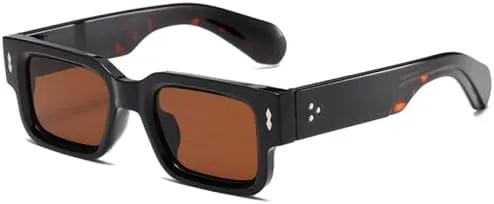 

Винтажные модные маленькие прямоугольные солнцезащитные очки для мужчин с заклепками, квадратные солнцезащитные очки для женщин, черные, женские MTZJH, C5