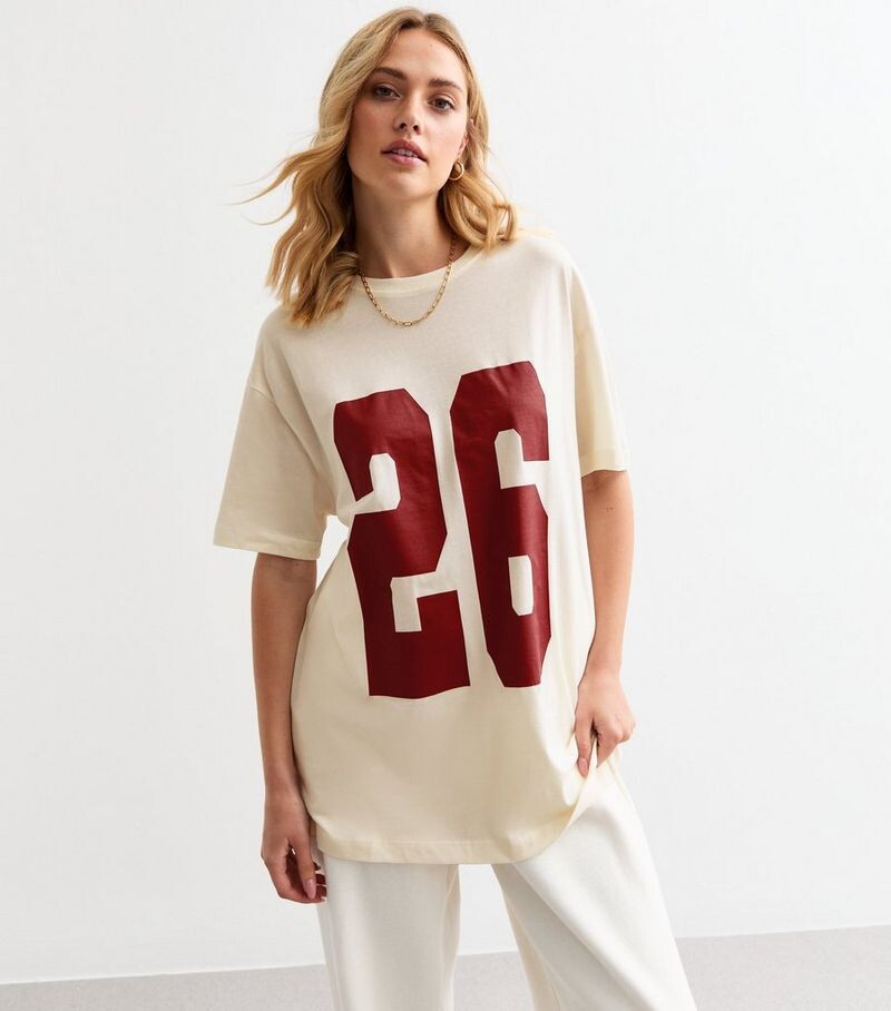 

Футболка оверсайз Off White 26 New Look, белый