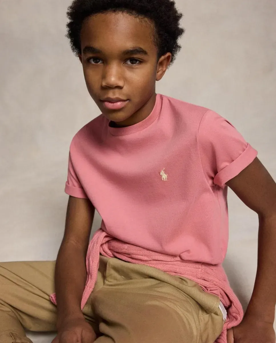 Детская футболка из трикотажного хлопка Polo Ralph Lauren, розовый — фото 3