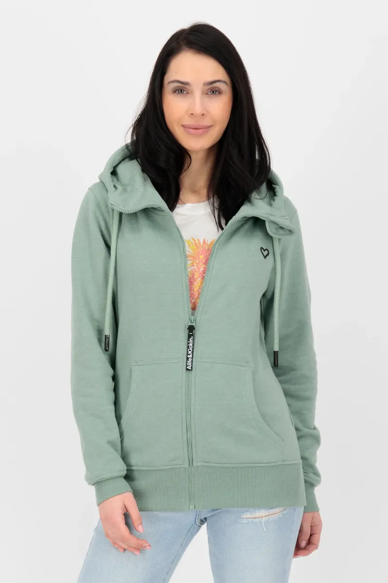 

Толстовка с капюшоном Alife & Kickin "YasminAK A Hooded Sweat Jacket Women", цвет Sage Leaf Melange