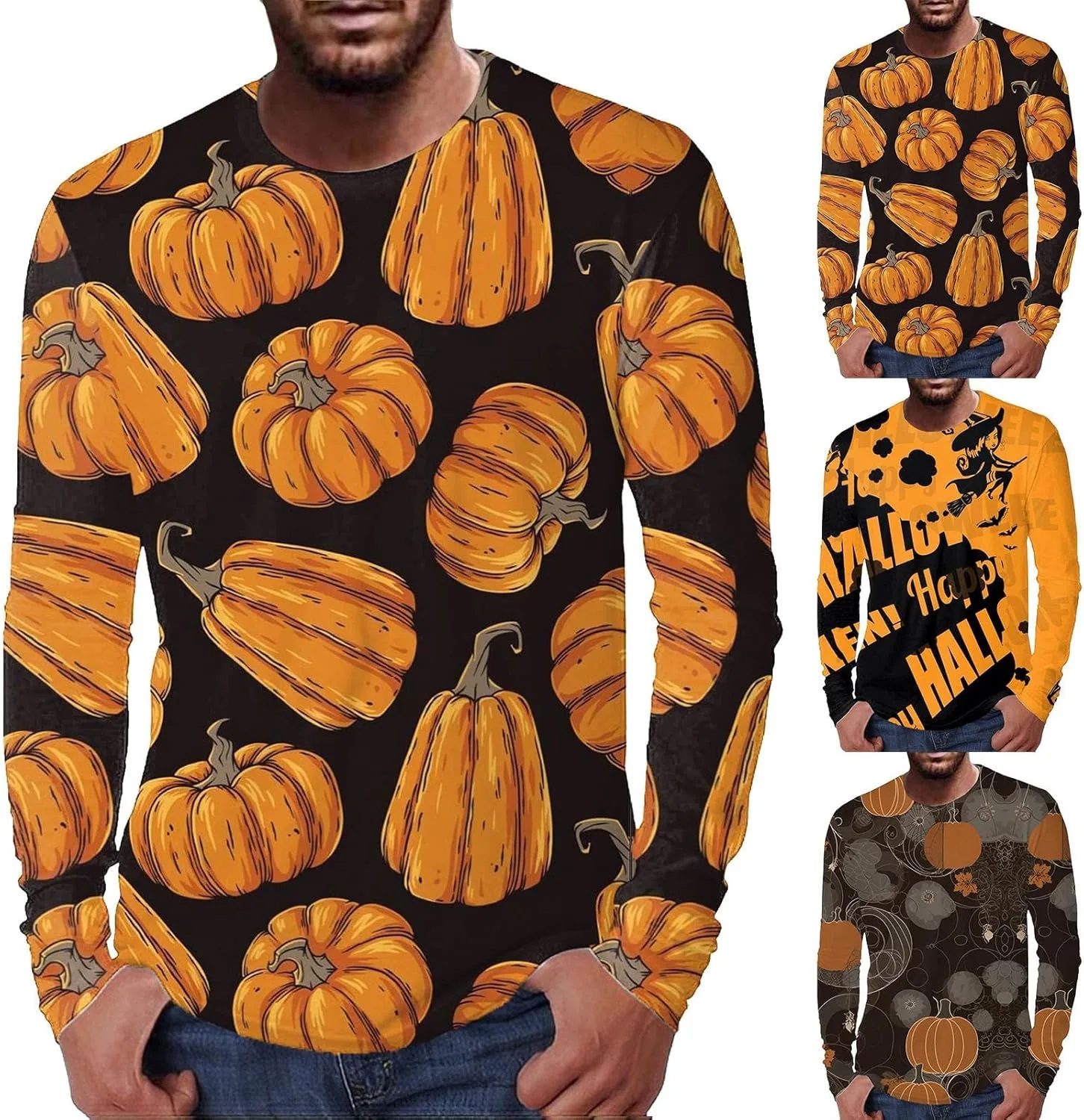 Мужская футболка Pumpkin Fun с принтом на Хэллоуин — фото 4