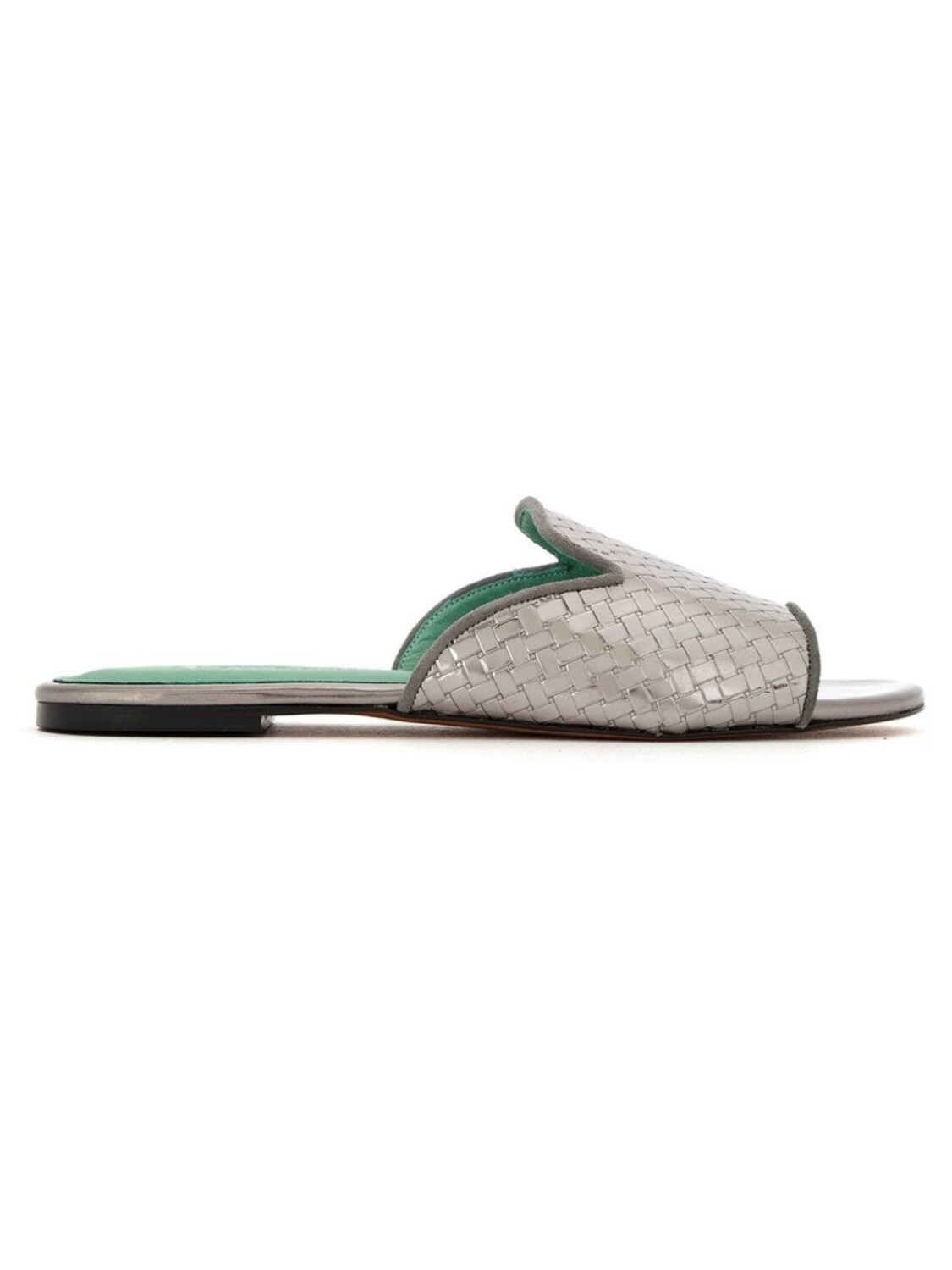

Blue Bird Shoes лакированные плетеные мюли, серый