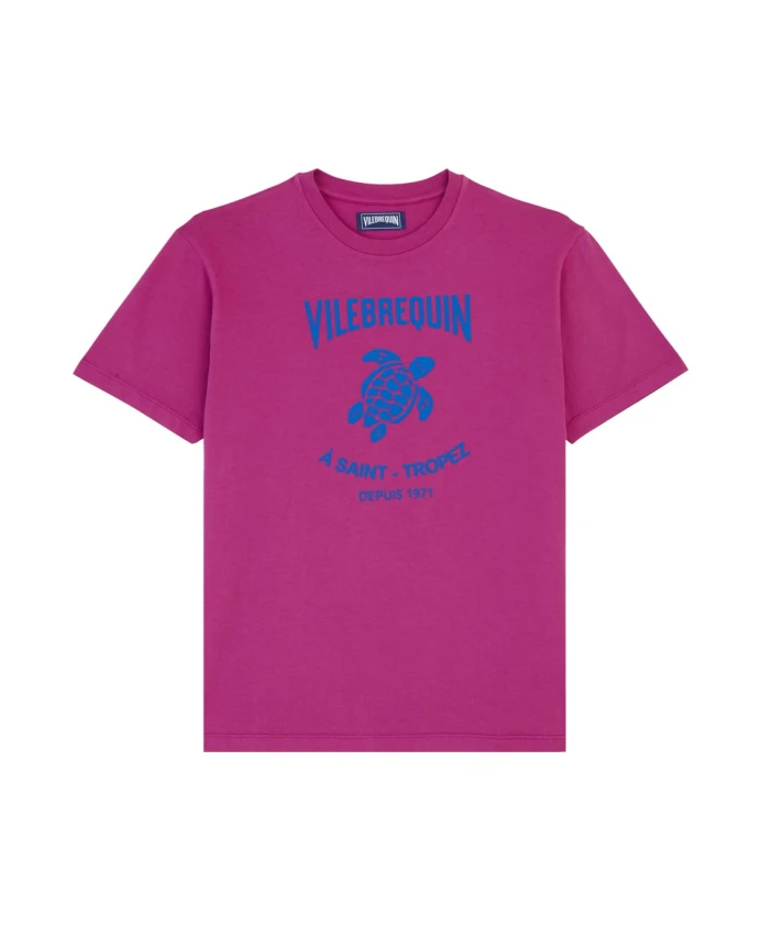 

Хлопковая футболка с принтом в виде черепахи. Vilebrequin, фиолетовый