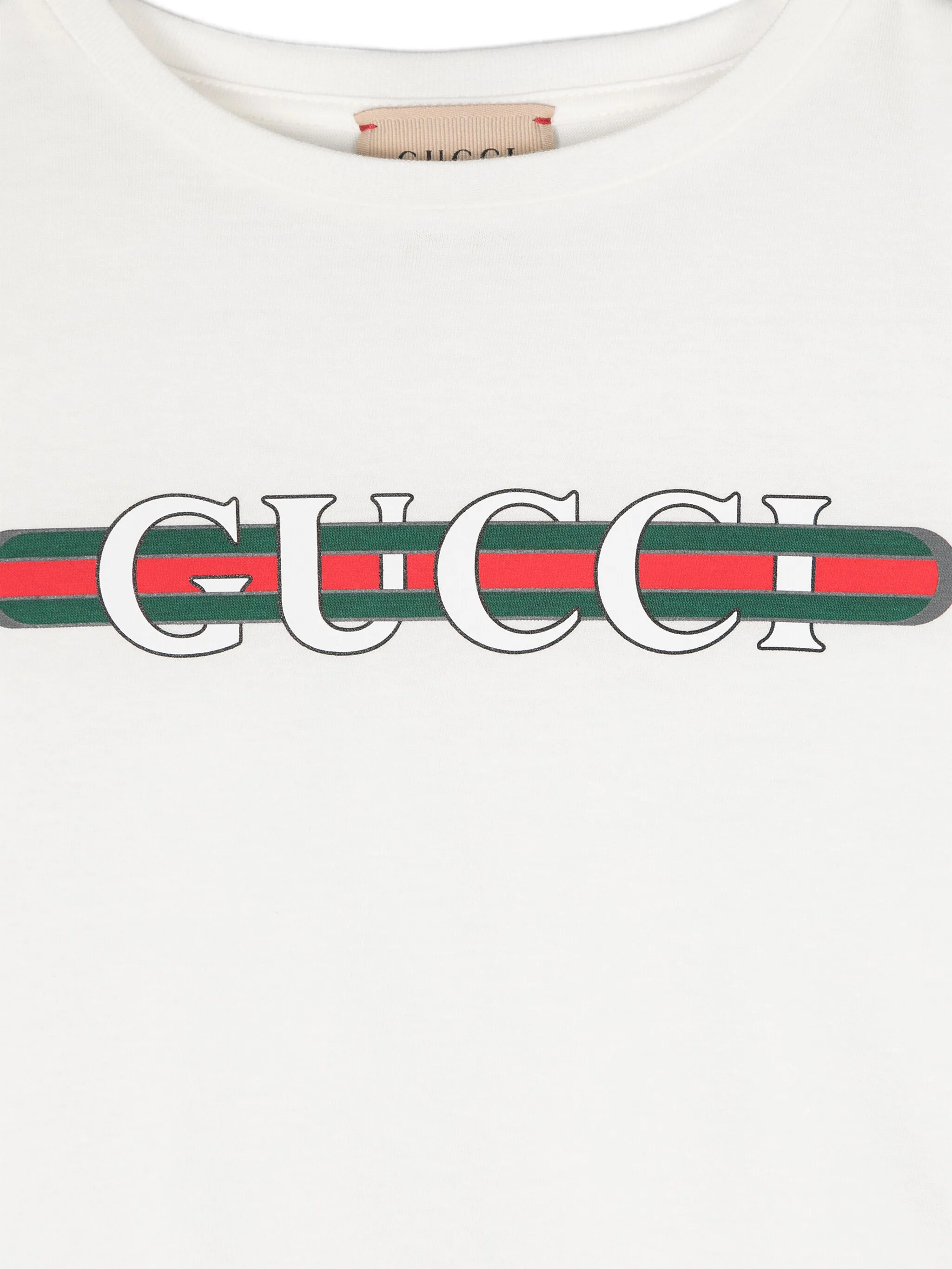 Футболка с логотипом Gucci Kids, белый — фото 3
