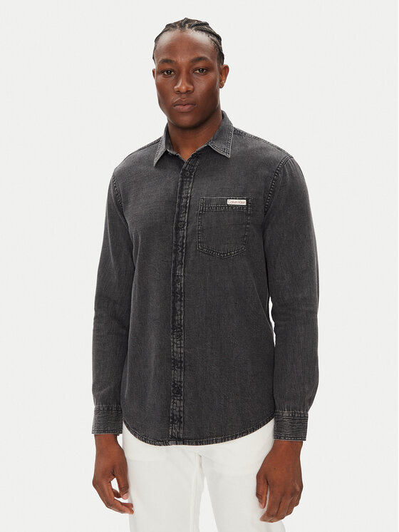 

Джинсовая рубашка regular fit Classic LV040BM733 Calvin Klein Jeans, серый