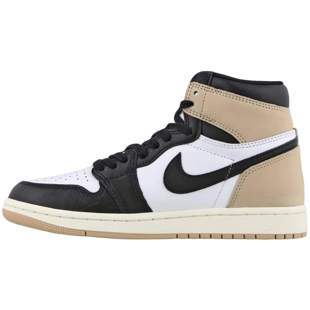 Кроссовки кожаные высокие Nike Air Jordan 1 Retro, светло-бежевый — фото 3