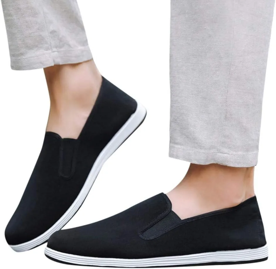 Кроссовки Schuhe Herren, Herren-Laufschuhe - Manner Jungen lassige Sport Running atmungsaktiv Feste Leinwand Slip-on Schuhe Generic, черный