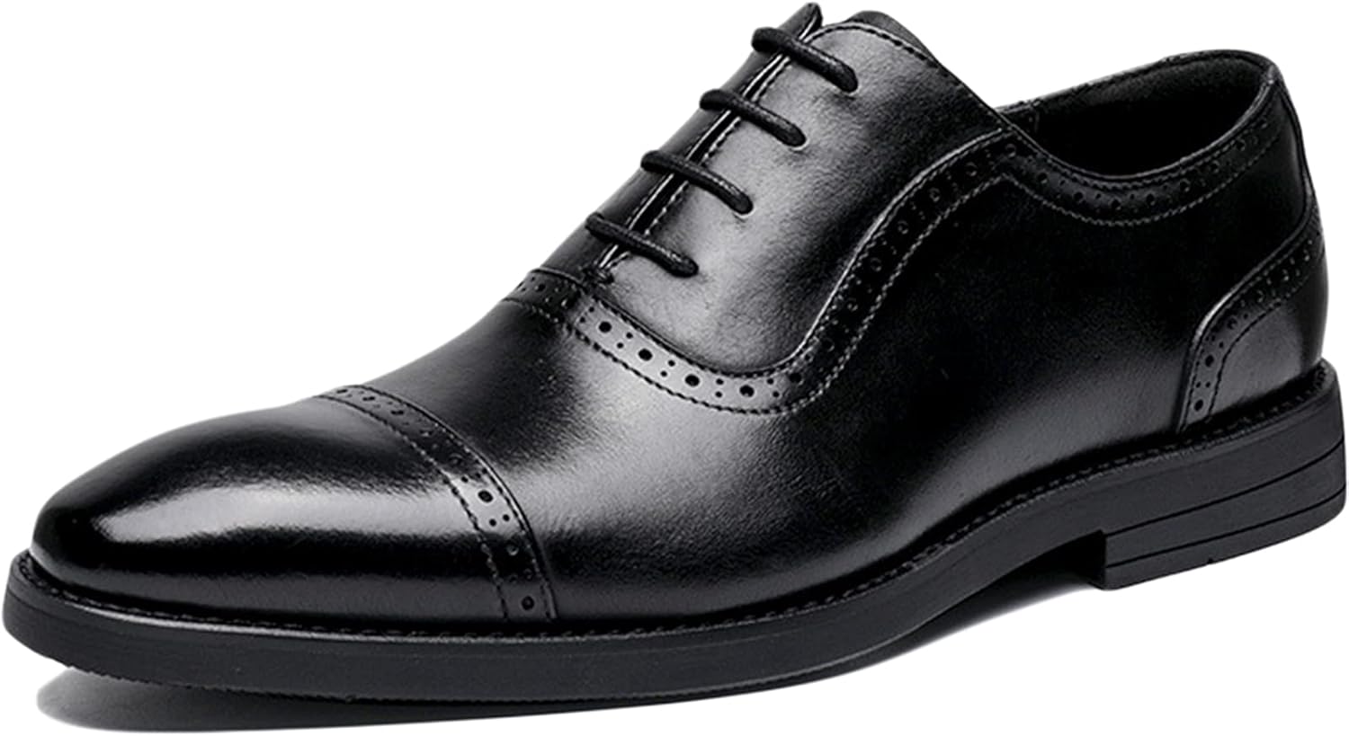 

Мужские кожаные коричневые туфли Oxfords WKNBEU с крылом, деловые классические свадебные формальные кожаные туфли на шнуровке для выпускного и вечеринки, черные - US10/UK9/EU43