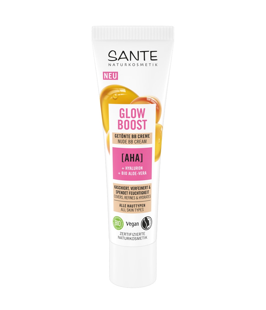 

BB-крем Sante Glow Boost getönte BB Creme mit AHA, Hyaluron & Bio Aloe-Vera, 30 ml