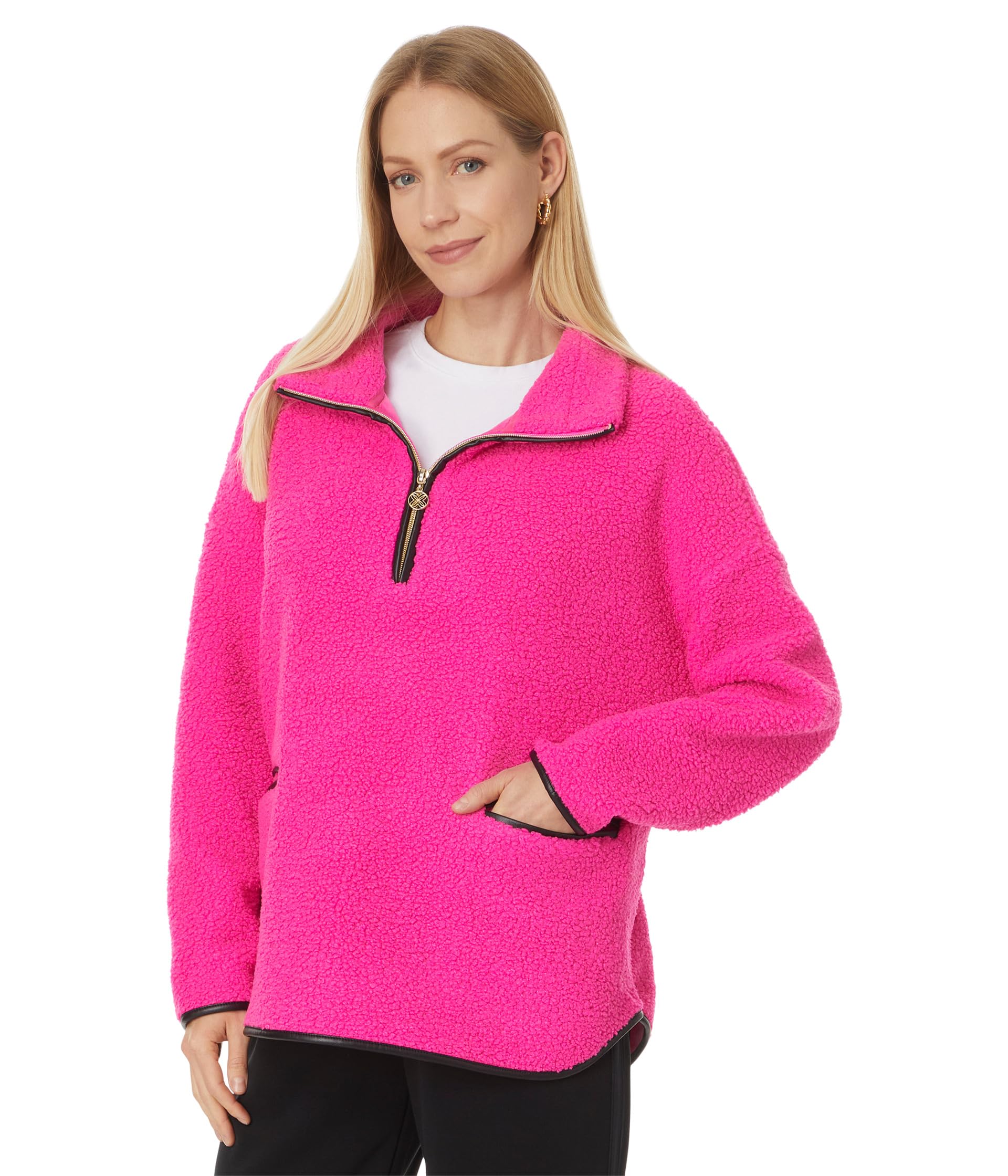 

Свитер Lilly Pulitzer Soreen Sherpa Popover, Passion Fruit Pink