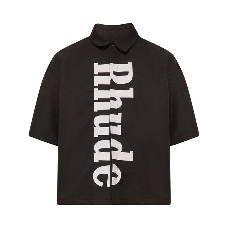 

Рубашка Rhude Center Logo Button Up Shirt, Black/White