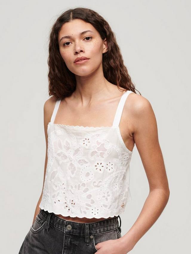 

Камуфляжный топ с вышивкой ibiza Superdry, белый