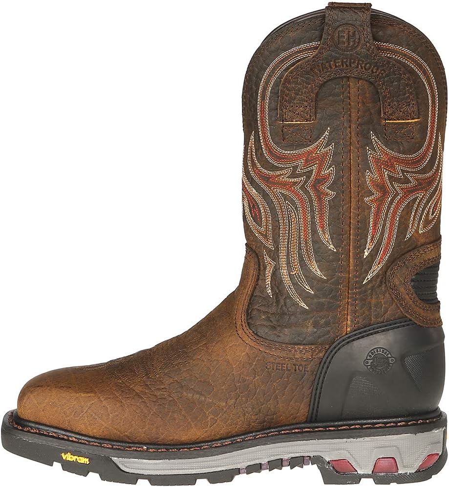 Мужские ботинки Justin Boot Company Tumbled Mahogany Buffalo H20 Steel, размер 11, коричневый — фото 3
