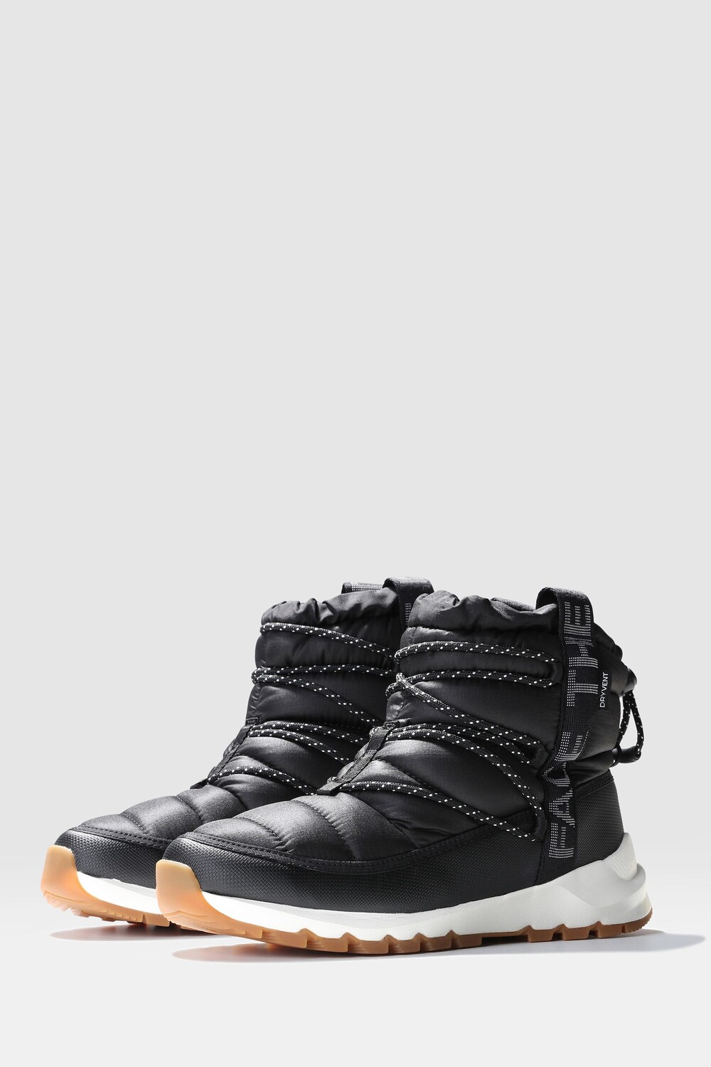 Женские полусапоги The North Face Thermoball стеганые на шнуровке, черный — фото 4