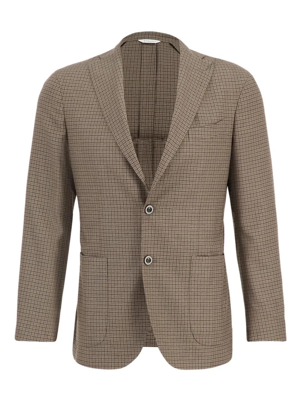 

Однобортный пиджак в клетку Boglioli, коричневый