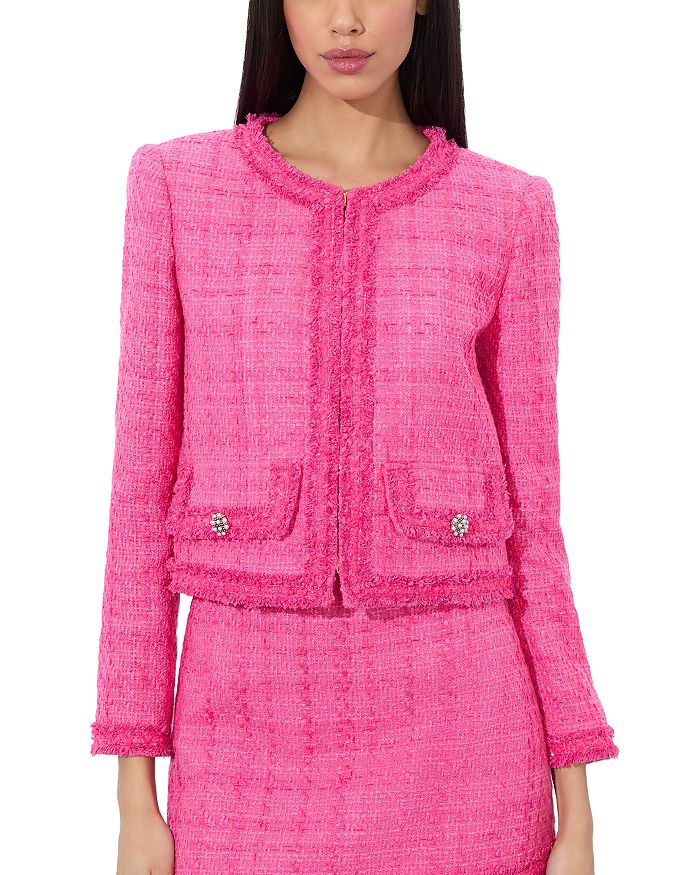 

Пиджак из твида Лэндон Alice and Olivia, розовый