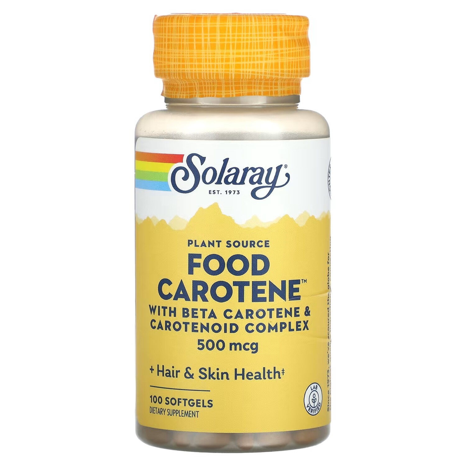 

Биологически активная добавка Solaray Plant Source Food Carotene with Beta Carotene & Carotenoid Complex, 500 мкг., 100 мягких таблеток