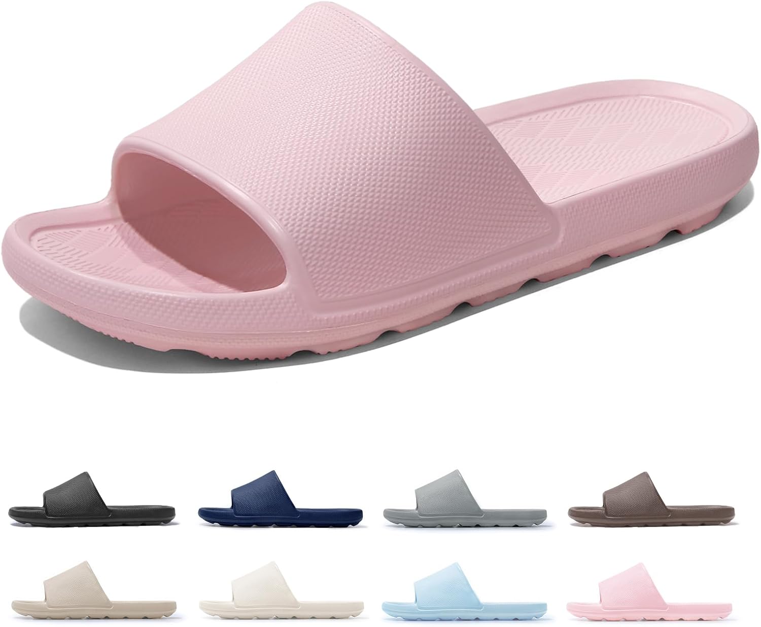 

Тапочки для душа для мужчин и женщин с поддержкой свода стопы, нескользящие, быстро сохнущие, для общежитий, ванной, бассейна, легкие пляжные сандалии Frykun, розовый