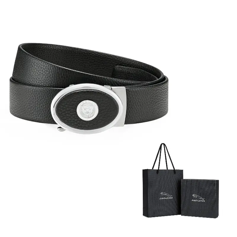 

JAGUAR Мужской кожаный ремень из коровьей кожи шириной 3.4 см, Black