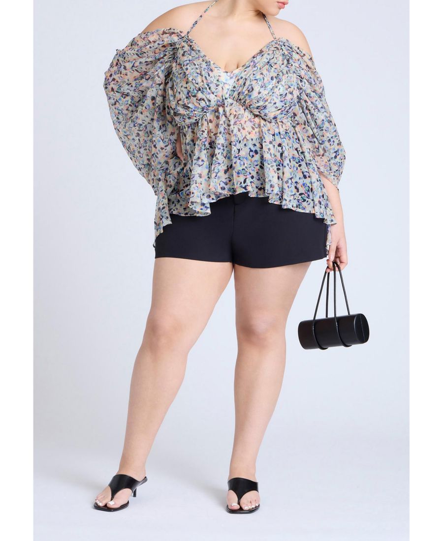 

Женский эффектный топ с открытыми плечами ELOQUII, Petal play