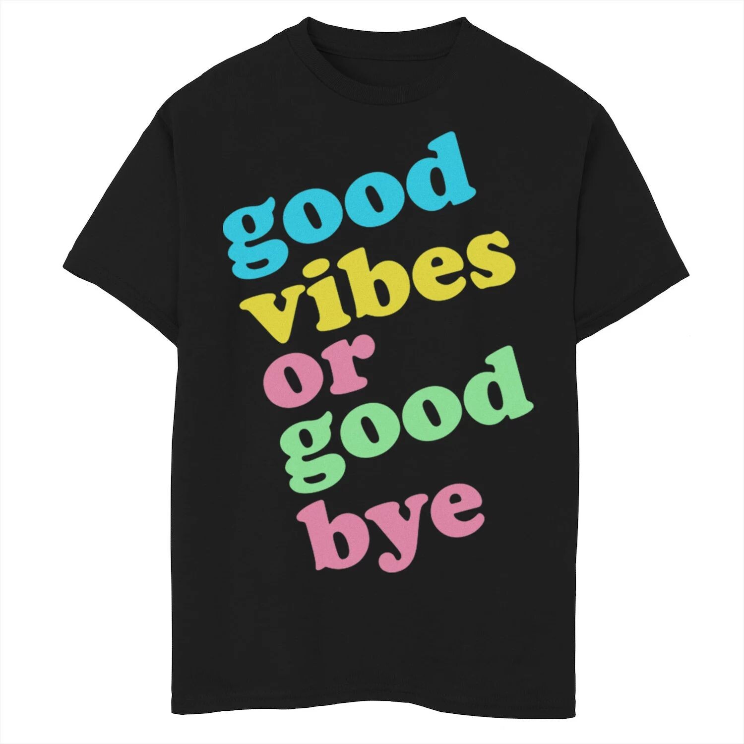 

Футболка Good Vibes Or Good Bye для мальчиков 8–20 лет с разноцветным рисунком Licensed Character, черный
