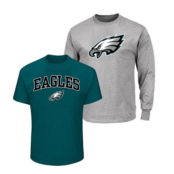 

Мужской комплект из 2 футболок philadelphia eagles big & tall цвета келли зеленый/серый хизер Fanatics