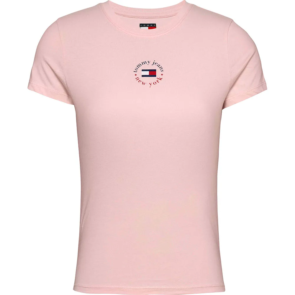 

Футболка с коротким рукавом Tommy Jeans Essential Logo 2 Slim Fit, розовый