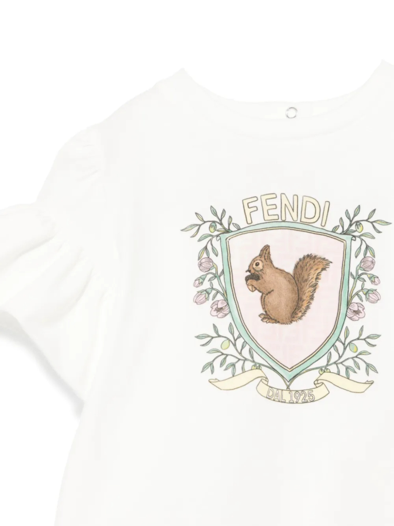 Футболка с графичным принтом Fendi Kids, белый — фото 3