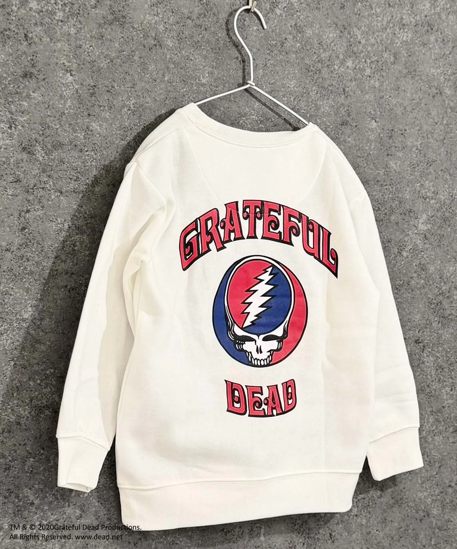 【GRATEFUL DEAD】 Толстовка оверсайз из хлопкового флиса с начесом, предотвращающего образование катышков, с рисунком Grateful Dead