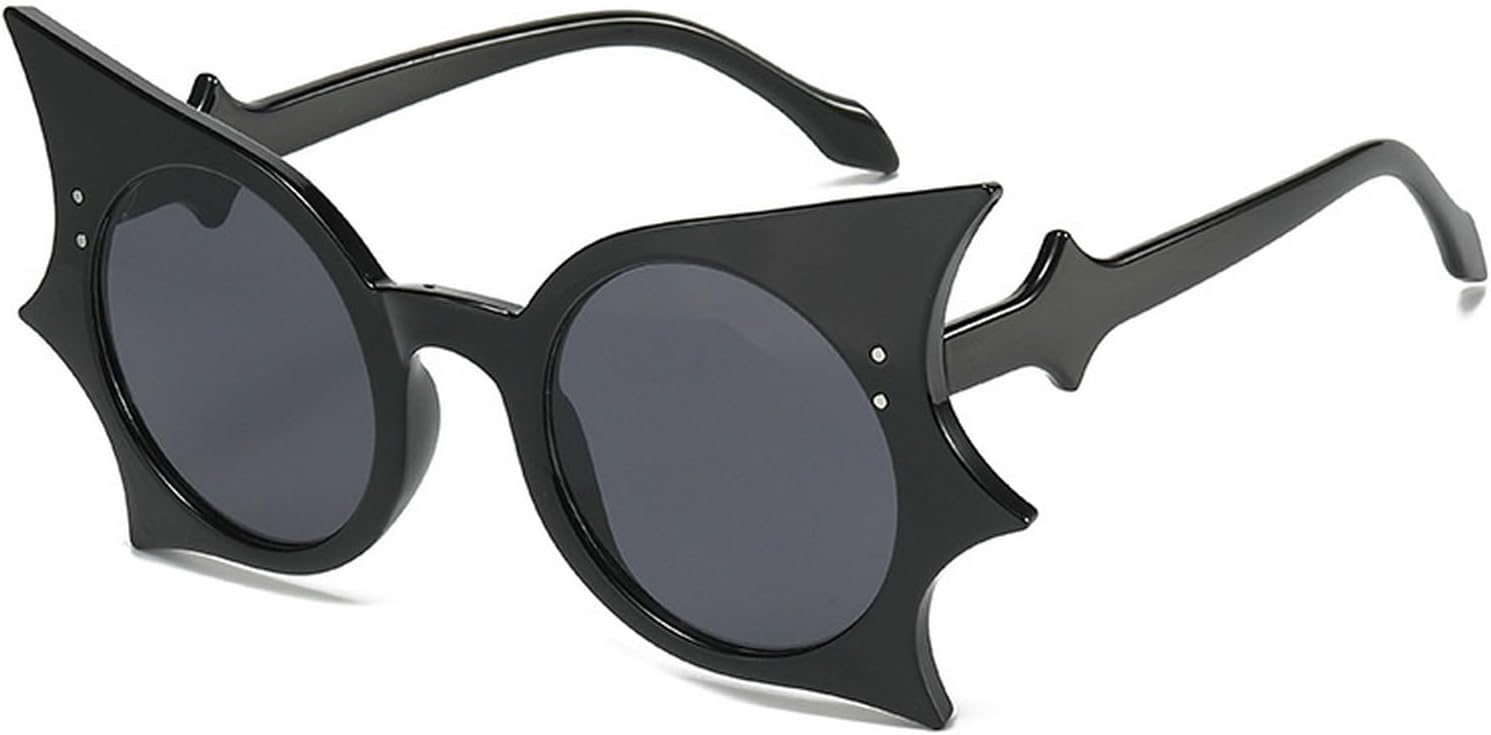 

Солнцезащитные очки в форме бабочки для женщин и мужчин, винтажные круглые солнцезащитные очки в стиле ретро для рейв-вечеринок и Хэллоуина, защита от ультрафиолета UV400 (черные) mincl, Black