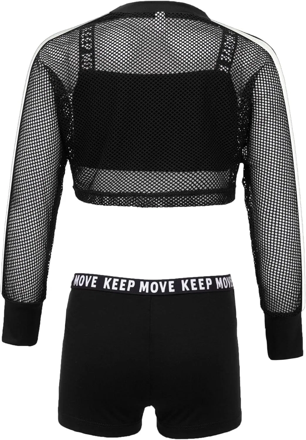 Детский спортивный костюм с топом на бретелях HULIJA, 3 предмета, Black — фото 2