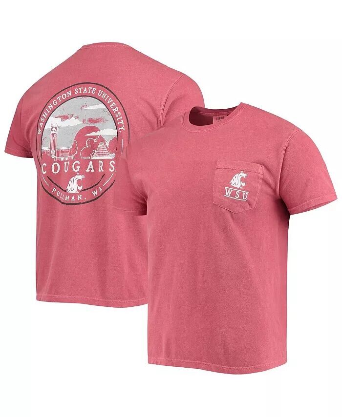 

Мужская малиновая футболка Washington State Cougars Circle Campus Scene Image One, красный