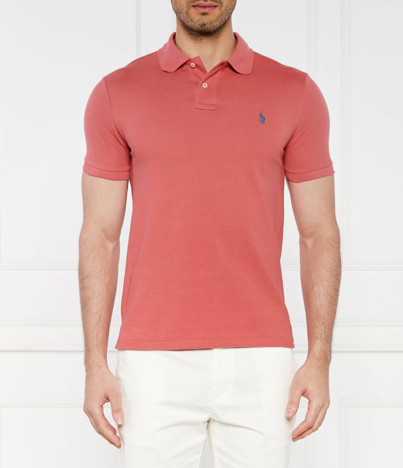 

Поло POLO RALPH LAUREN Slim Fit pique, коралловый