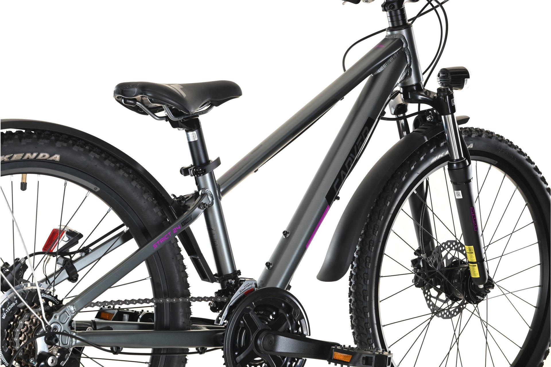 Детский велосипед Carver Strict 24 HD Street Girl - 24 дюймов - Diamant - 2024, цвет Grau|anthracite/black/purple neon — фото 4