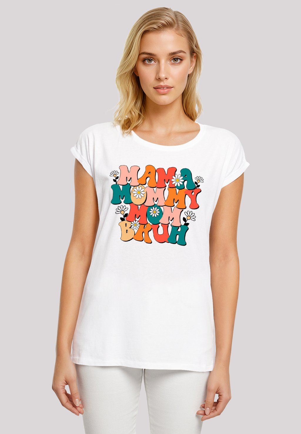 

Футболка с принтом MOTHERS DAY FLORAL ACCENT MOM F4NT4STIC, белый