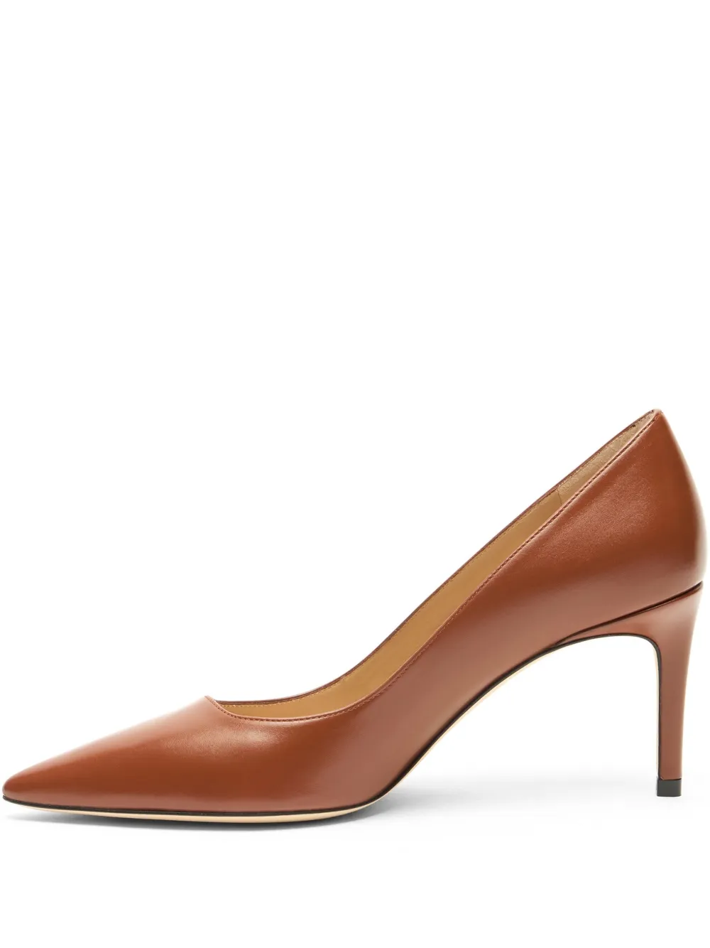 Туфли Stuart Power 75 с острым носком из кожи, 75 мм Stuart Weitzman, коричневый
