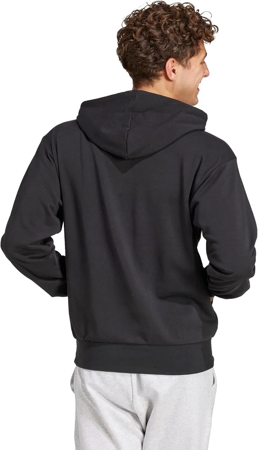 Худи мужское adidas Feelcozy French Terry, Black / White — фото 2