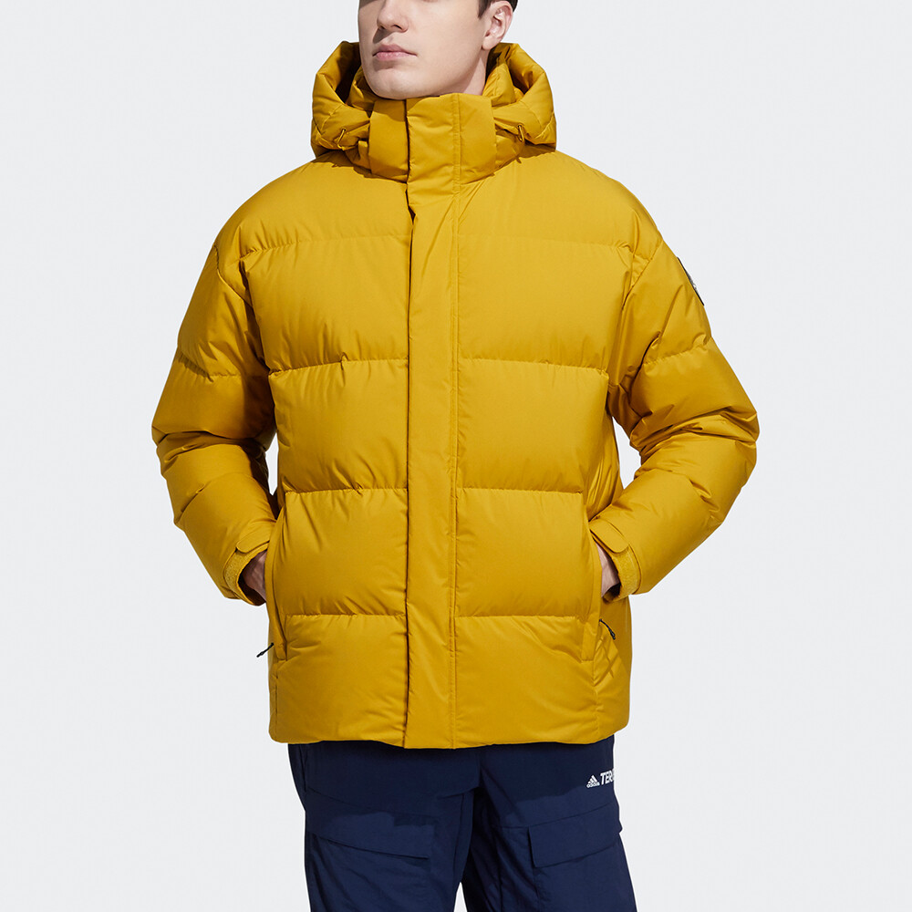 Пуховик Adidas Outdoor Sports Stay Warm hooded, желтый — фото 2