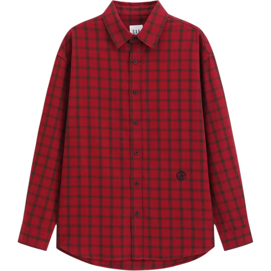 Рубашка GAP x ZHONGGUOJINGJU мужская красная в клетку