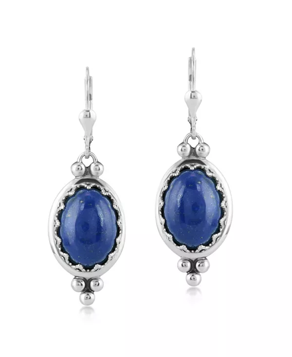 

Серьги из стерлингового серебра с застежкой-короной и лазуритом American West Jewelry, lapis